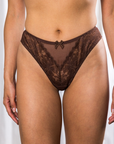 LILUNDERWEAR Briana Brésilienne Brun - culotte brésilienne vue de face