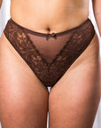 LILUNDERWEAR Briana Brésilienne Brun - culotte brésilienne détail
