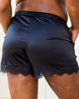 LILUNDERWEAR Nyx Pyjama Short Noir - lingerie vue de dos