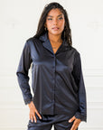 LILUNDERWEAR Nyx Pyjama Chemisier Noir - chemisier vue de dos