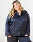 LILUNDERWEAR Nyx Pyjama Chemisier Noir - chemisier vue de face