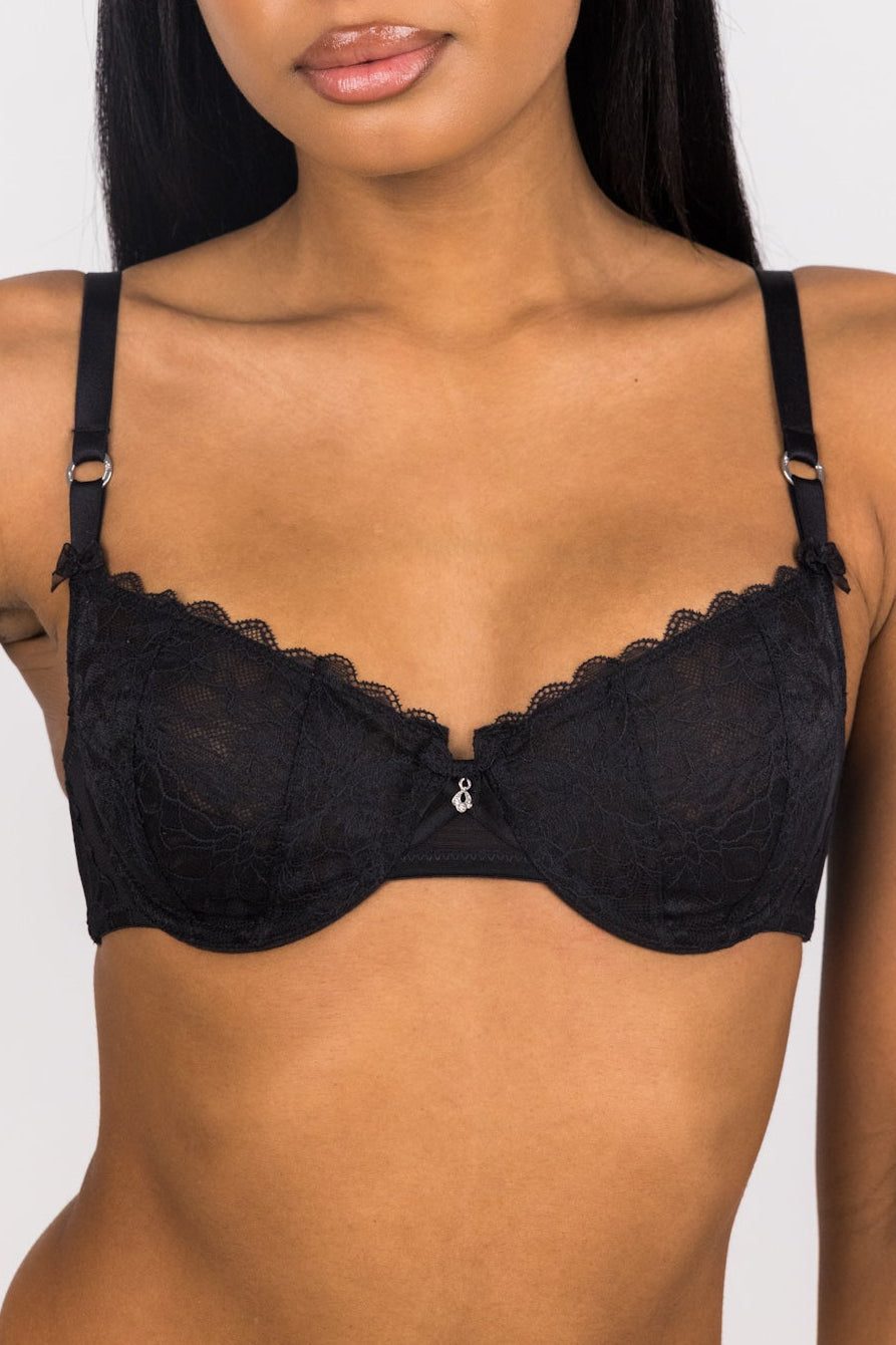 LILUNDERWEAR Briana Balconnet Noir - balconnet vue de face